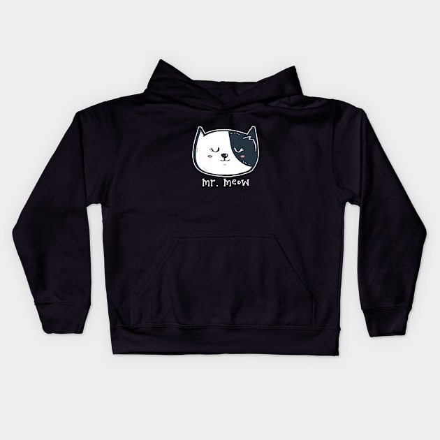 Mr. Meow Kids Hoodie by JDaneStore